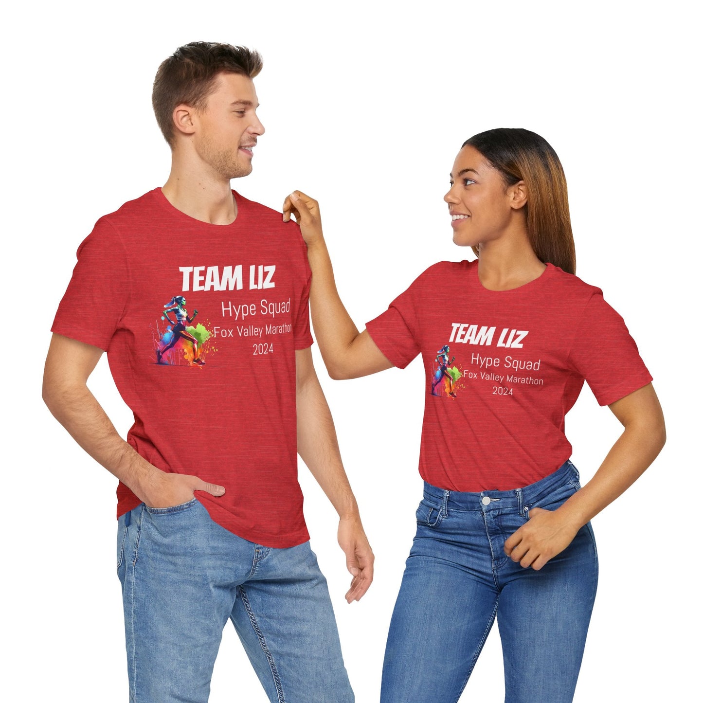 Customized Race Support Crew T-Shirt - 3 Personalization Fields: Name, Race, and Year - Hype Squad Watercolor Girl - Unisex - Forward Gear Athletics