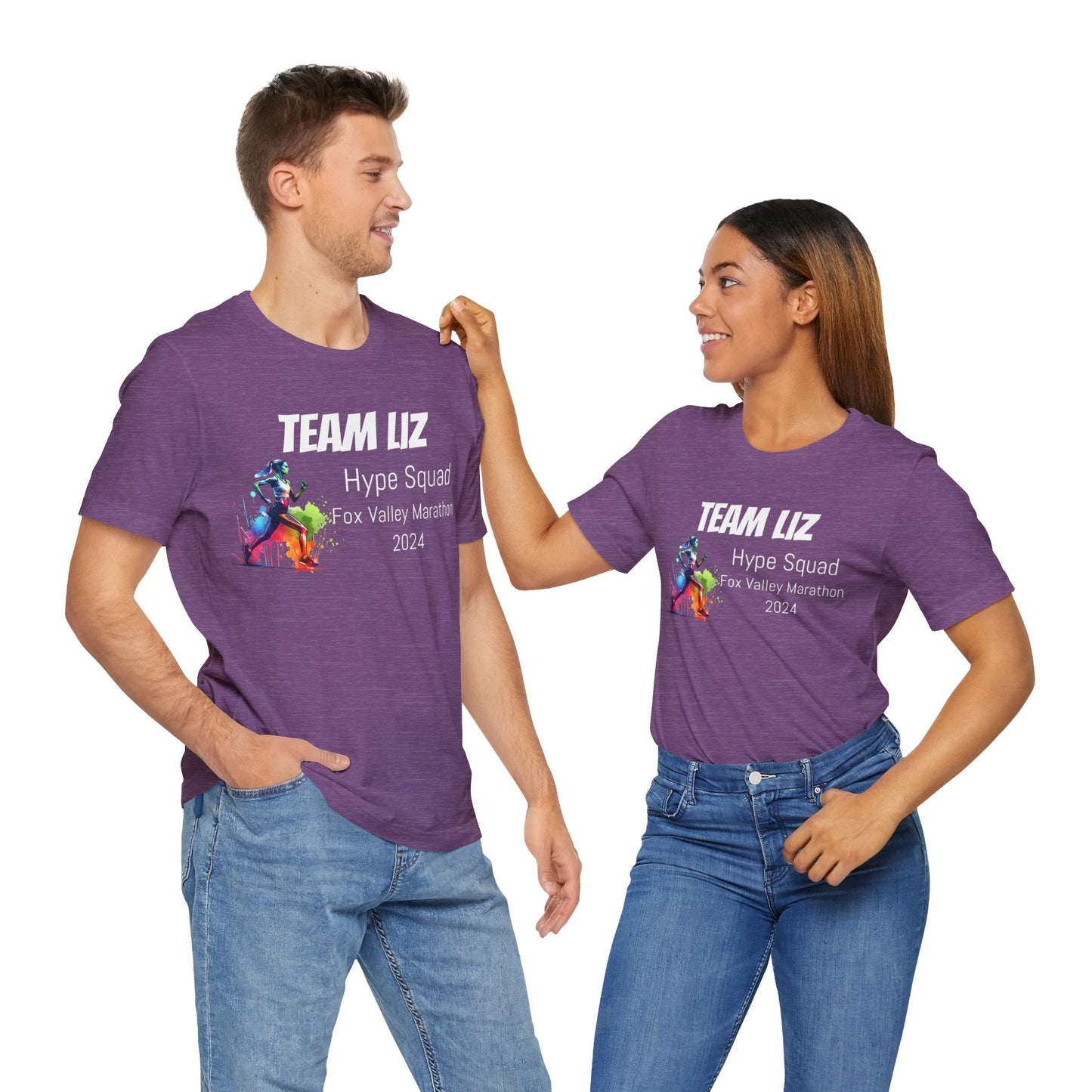 Customized Race Support Crew T-Shirt - 3 Personalization Fields: Name, Race, and Year - Hype Squad Watercolor Girl - Unisex - Forward Gear Athletics