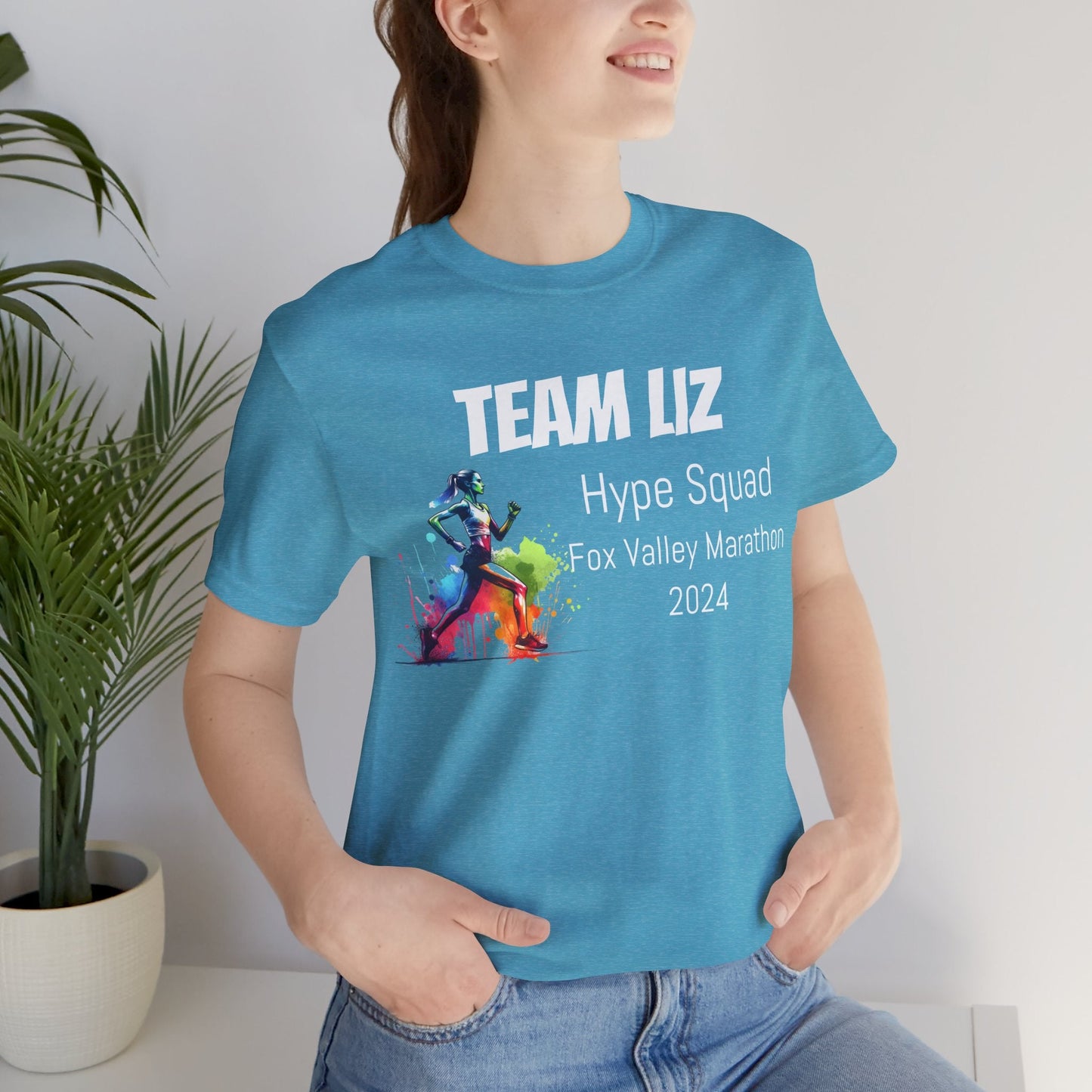 Customized Race Support Crew T-Shirt - 3 Personalization Fields: Name, Race, and Year - Hype Squad Watercolor Girl - Unisex - Forward Gear Athletics