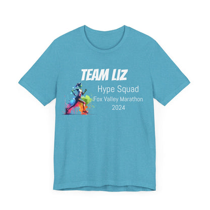 Customized Race Support Crew T-Shirt - 3 Personalization Fields: Name, Race, and Year - Hype Squad Watercolor Girl - Unisex - Forward Gear Athletics