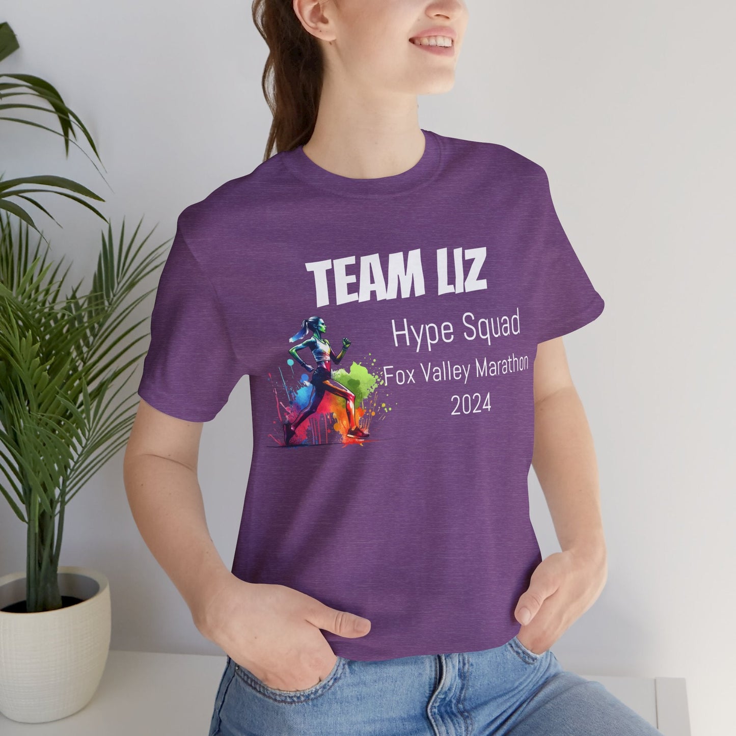 Customized Race Support Crew T-Shirt - 3 Personalization Fields: Name, Race, and Year - Hype Squad Watercolor Girl - Unisex - Forward Gear Athletics