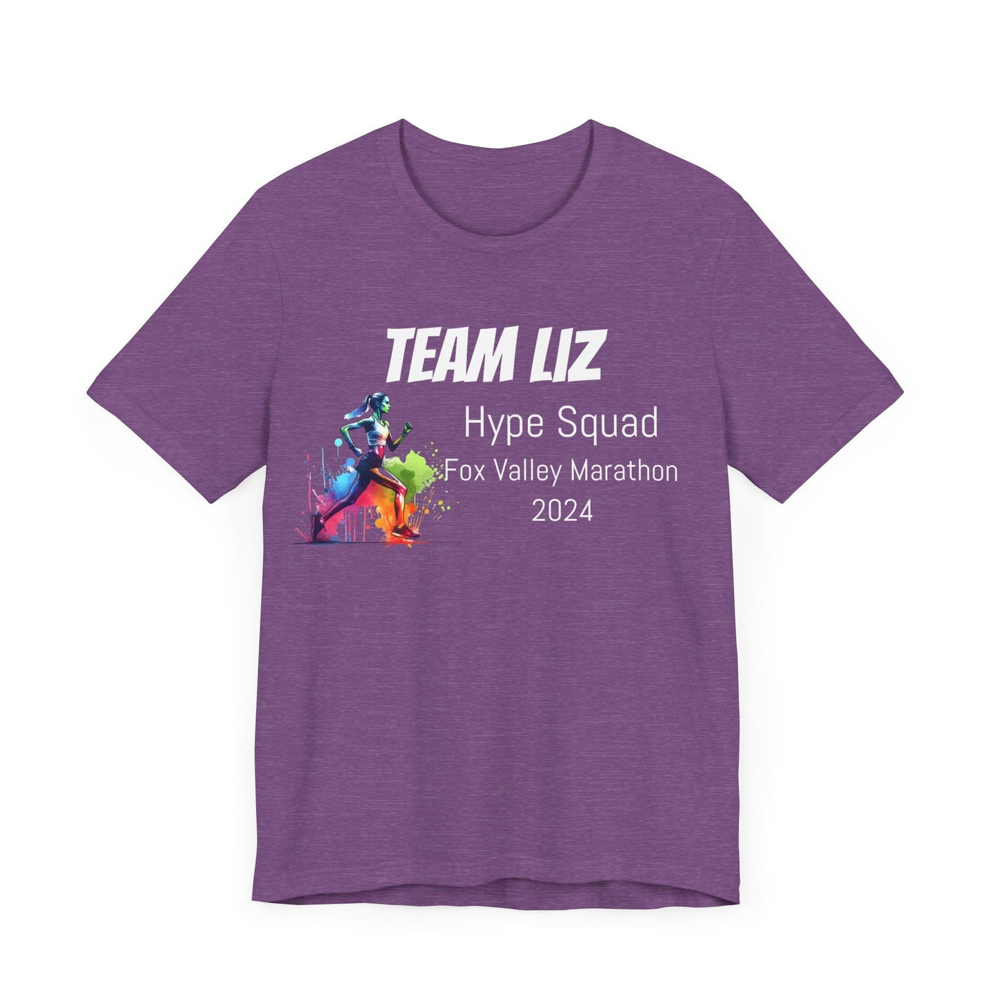 Customized Race Support Crew T-Shirt - 3 Personalization Fields: Name, Race, and Year - Hype Squad Watercolor Girl - Unisex - Forward Gear Athletics