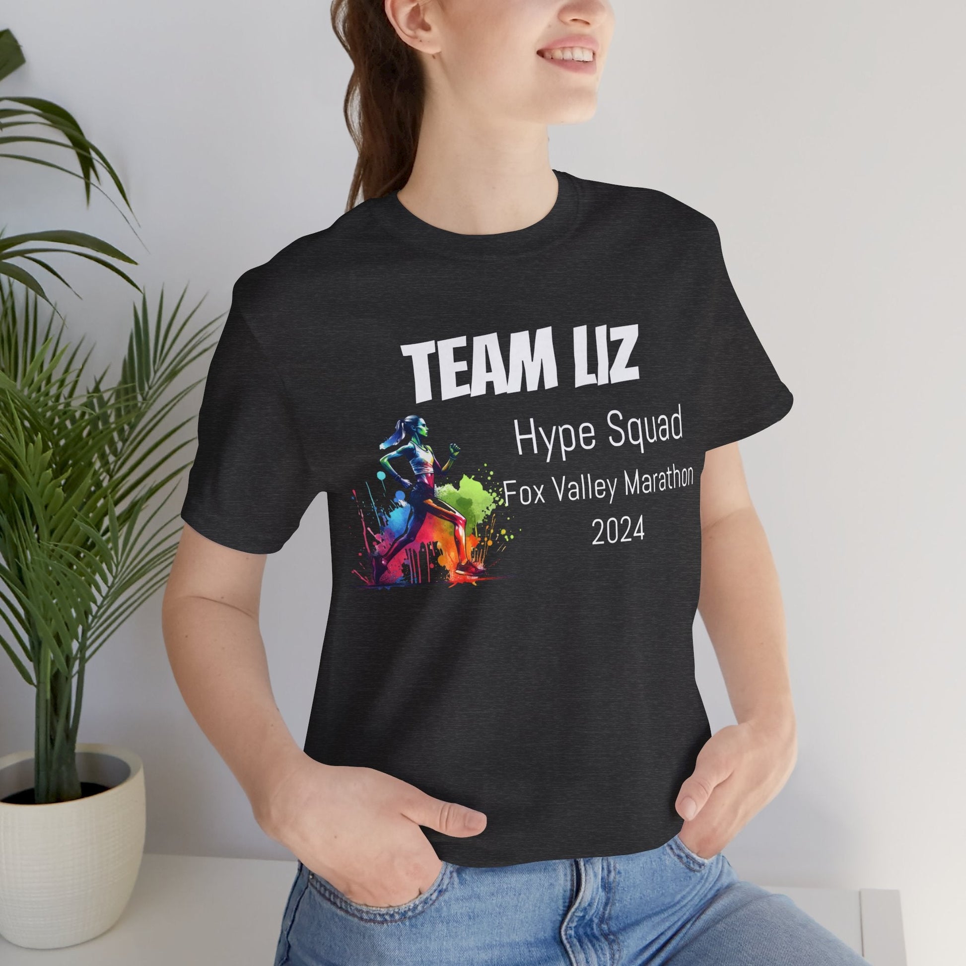 Customized Race Support Crew T-Shirt - 3 Personalization Fields: Name, Race, and Year - Hype Squad Watercolor Girl - Unisex - Forward Gear Athletics