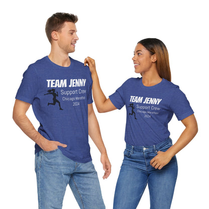 Customized Race Support Crew T-Shirt - 3 Personalization Fields: Name, Race, and Year - Runner Girl - Unisex - Forward Gear Athletics