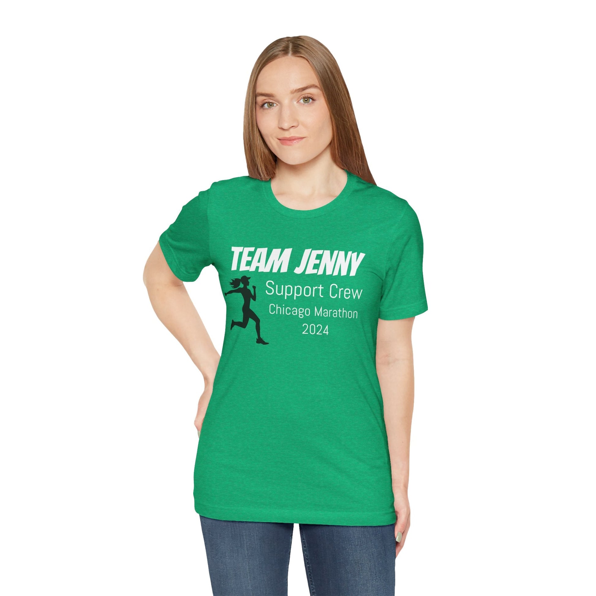 Customized Race Support Crew T-Shirt - 3 Personalization Fields: Name, Race, and Year - Runner Girl - Unisex - Forward Gear Athletics