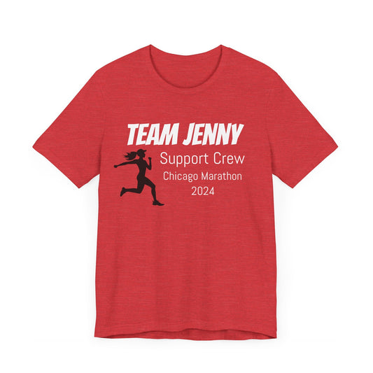 Customized Race Support Crew T-Shirt - 3 Personalization Fields: Name, Race, and Year - Runner Girl - Unisex - Forward Gear Athletics