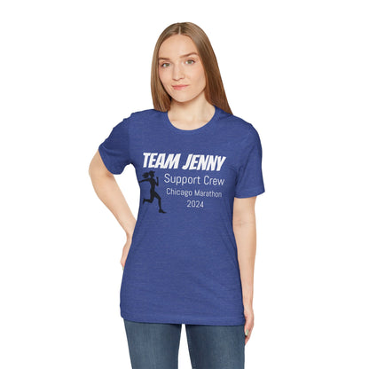 Customized Race Support Crew T-Shirt - 3 Personalization Fields: Name, Race, and Year - Runner Girl - Unisex - Forward Gear Athletics