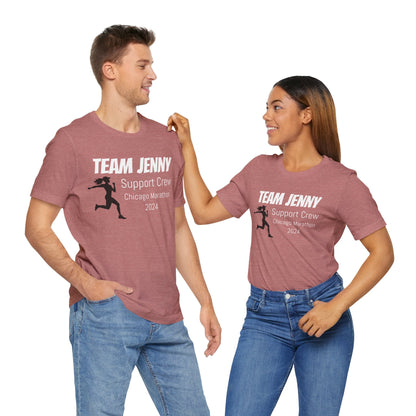 Customized Race Support Crew T-Shirt - 3 Personalization Fields: Name, Race, and Year - Runner Girl - Unisex - Forward Gear Athletics