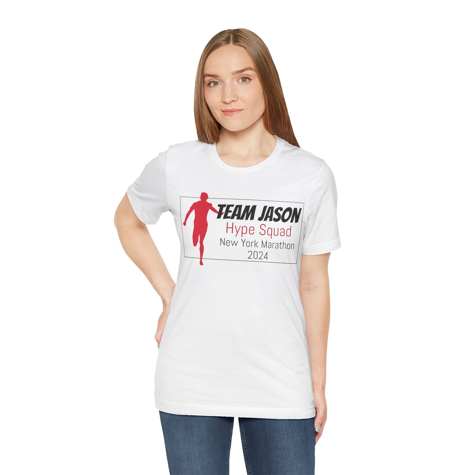 Customized Race Support Crew T-Shirt - 3 Personalization Fields: Name, Race, and Year - Runner Guy Hype Squad - Unisex - Forward Gear Athletics