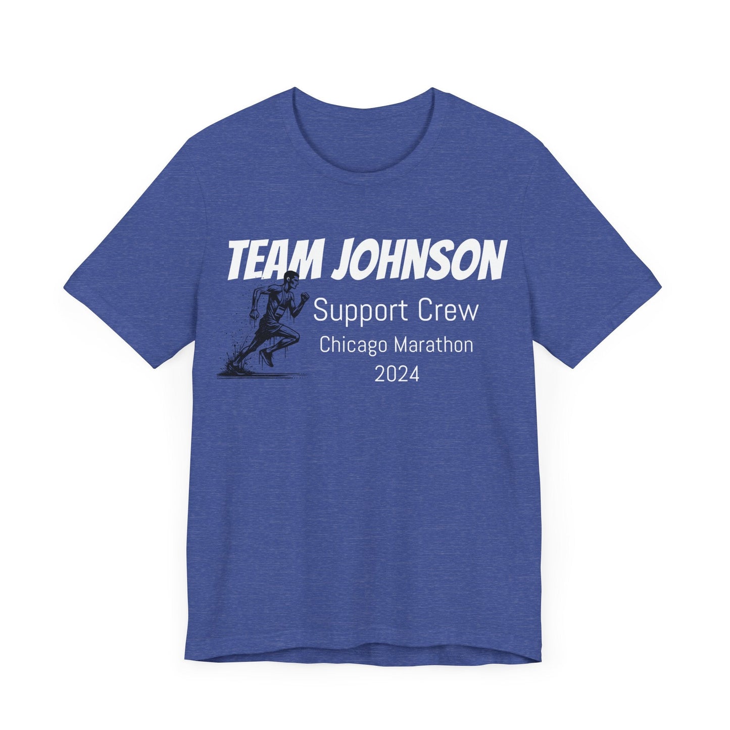 Customized Race Support Crew T-Shirt - 3 Personalization Fields: Name, Race, and Year - Runner Guy - Unisex - Forward Gear Athletics