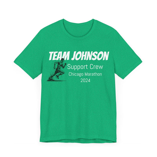 Customized Race Support Crew T-Shirt - 3 Personalization Fields: Name, Race, and Year - Runner Guy - Unisex - Forward Gear Athletics