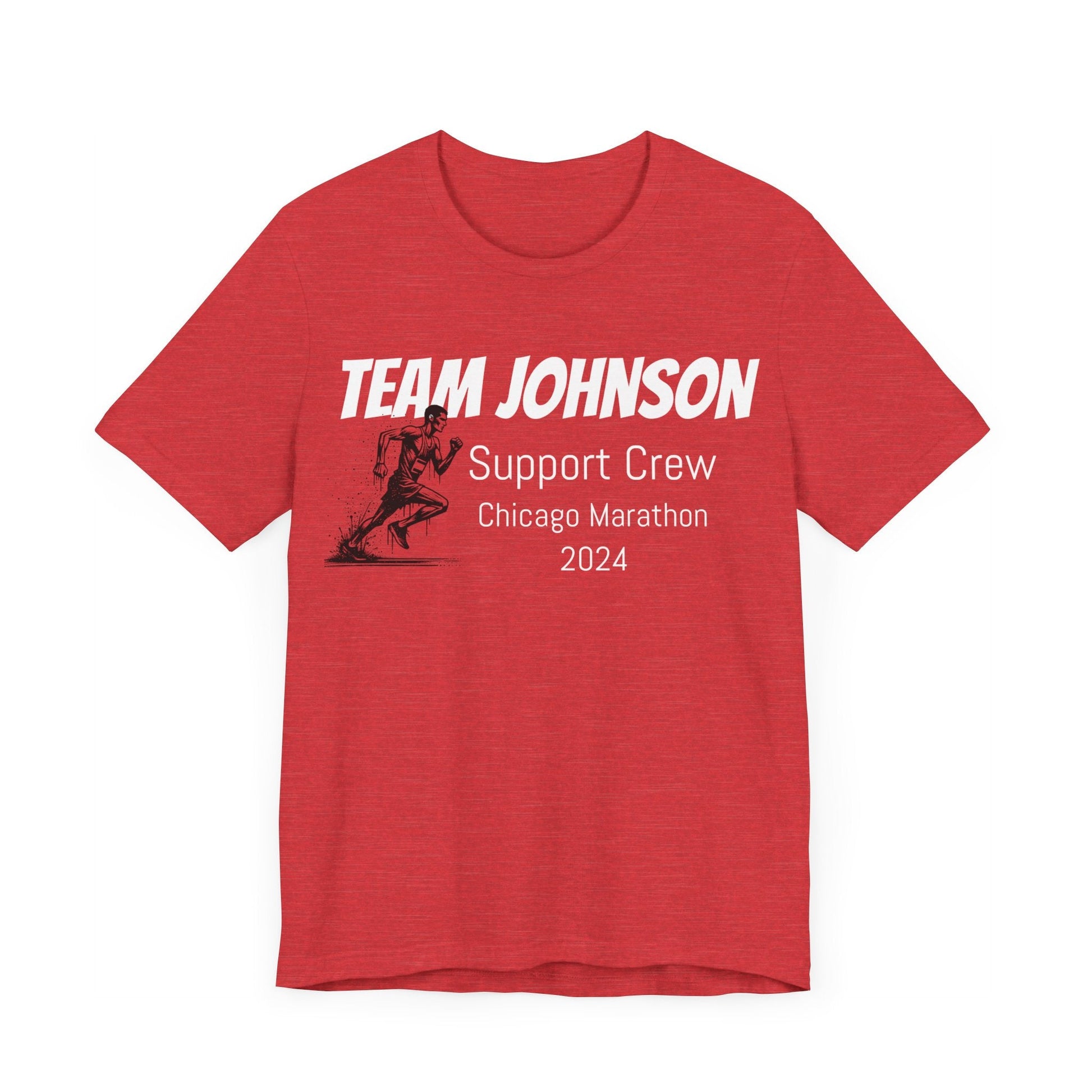 Customized Race Support Crew T-Shirt - 3 Personalization Fields: Name, Race, and Year - Runner Guy - Unisex - Forward Gear Athletics