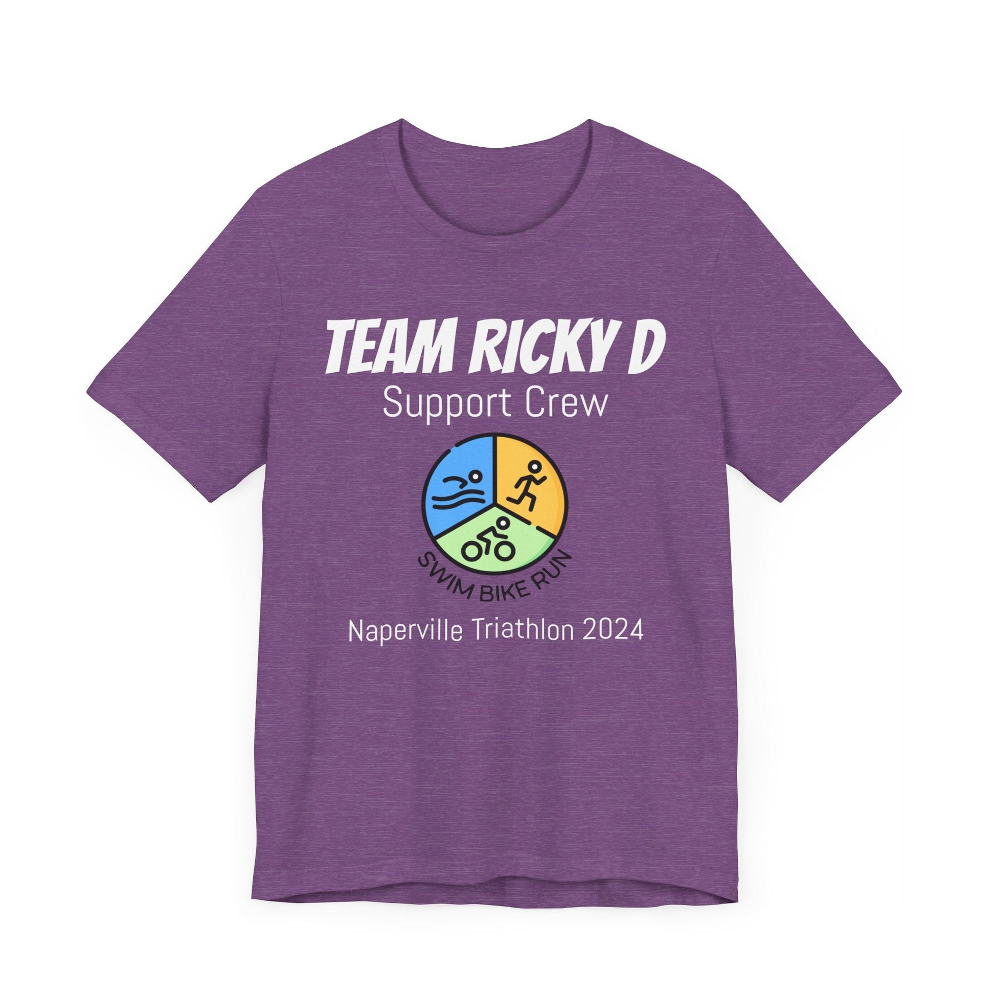 Customized Triathlon Support Crew T-Shirt - 3 Personalization Fields: Name, Race, and Year - Color Wheel - Unisex - Forward Gear Athletics
