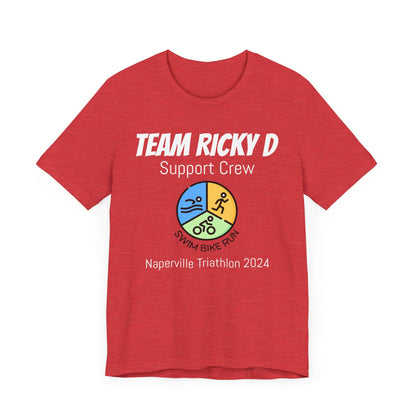 Customized Triathlon Support Crew T-Shirt - 3 Personalization Fields: Name, Race, and Year - Color Wheel - Unisex - Forward Gear Athletics
