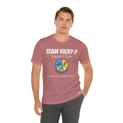 Customized Triathlon Support Crew T-Shirt - 3 Personalization Fields: Name, Race, and Year - Color Wheel - Unisex - Forward Gear Athletics