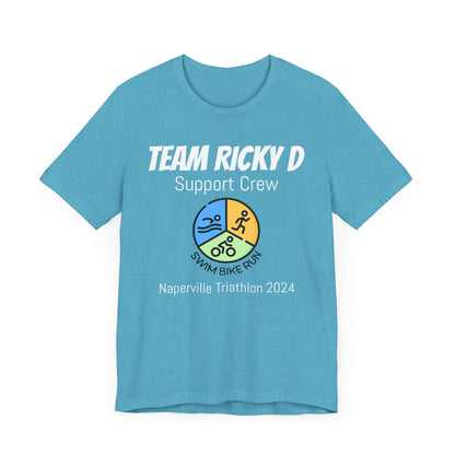 Customized Triathlon Support Crew T-Shirt - 3 Personalization Fields: Name, Race, and Year - Color Wheel - Unisex - Forward Gear Athletics