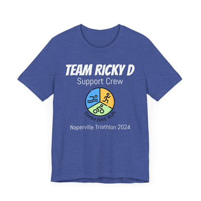 Customized Triathlon Support Crew T-Shirt - 3 Personalization Fields: Name, Race, and Year - Color Wheel - Unisex - Forward Gear Athletics