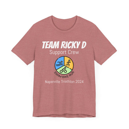 Customized Triathlon Support Crew T-Shirt - 3 Personalization Fields: Name, Race, and Year - Color Wheel - Unisex - Forward Gear Athletics
