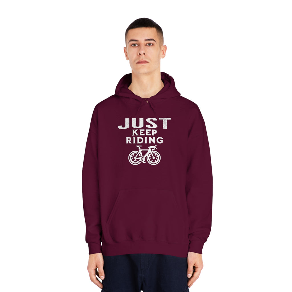 Cycling - Just Keep Moving (White print) Hoodie - Unisex - Forward Gear Athletics