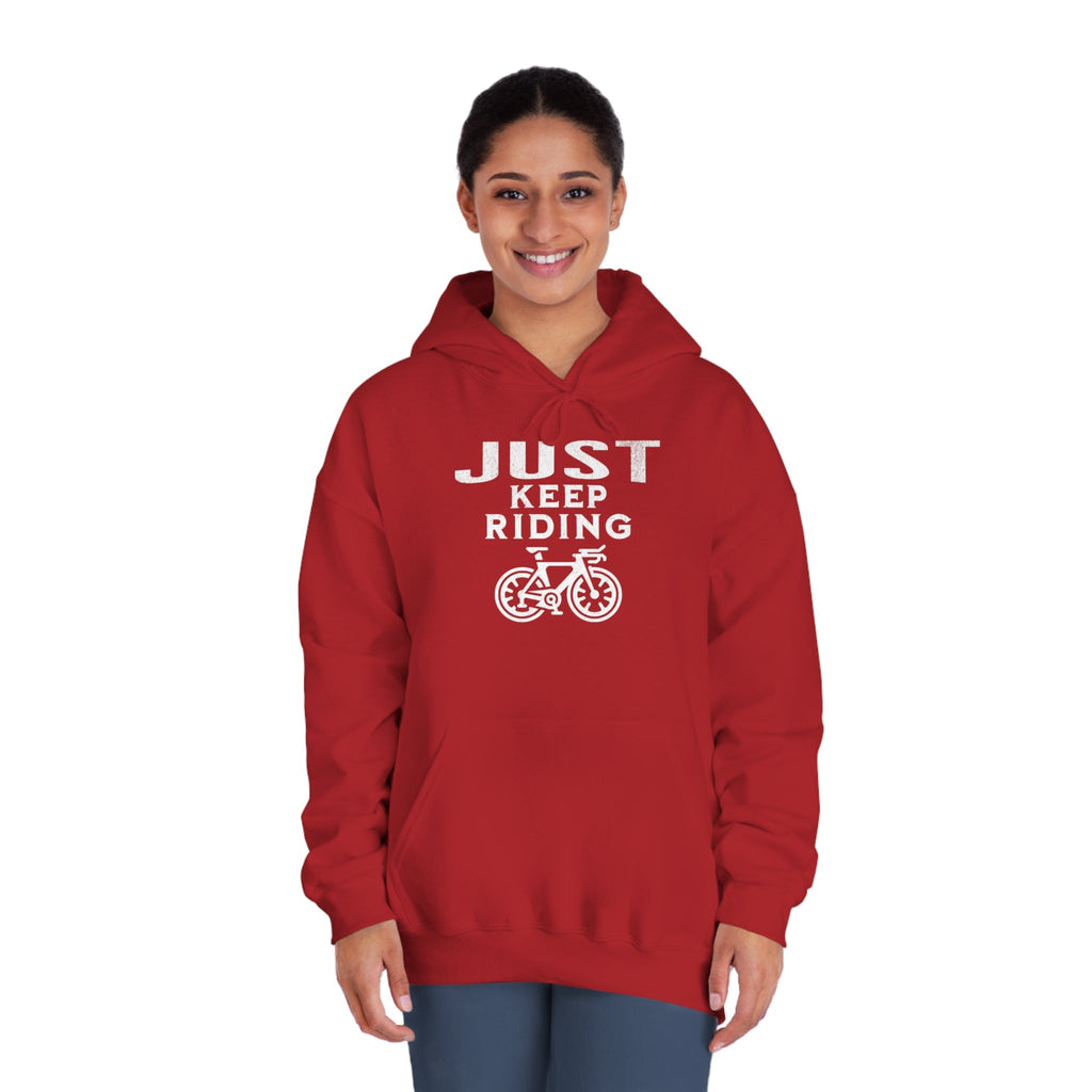 Cycling - Just Keep Moving (White print) Hoodie - Unisex - Forward Gear Athletics