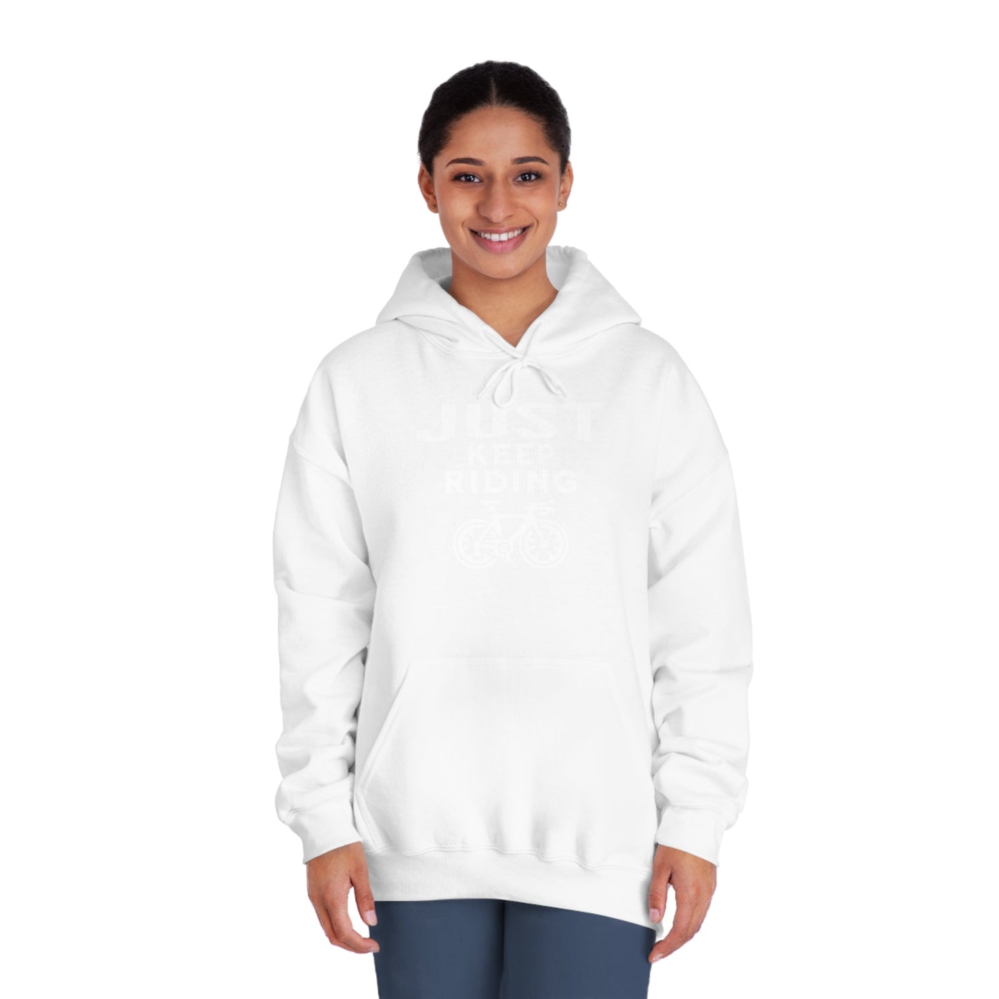 Cycling - Just Keep Moving (White print) Hoodie - Unisex - Forward Gear Athletics