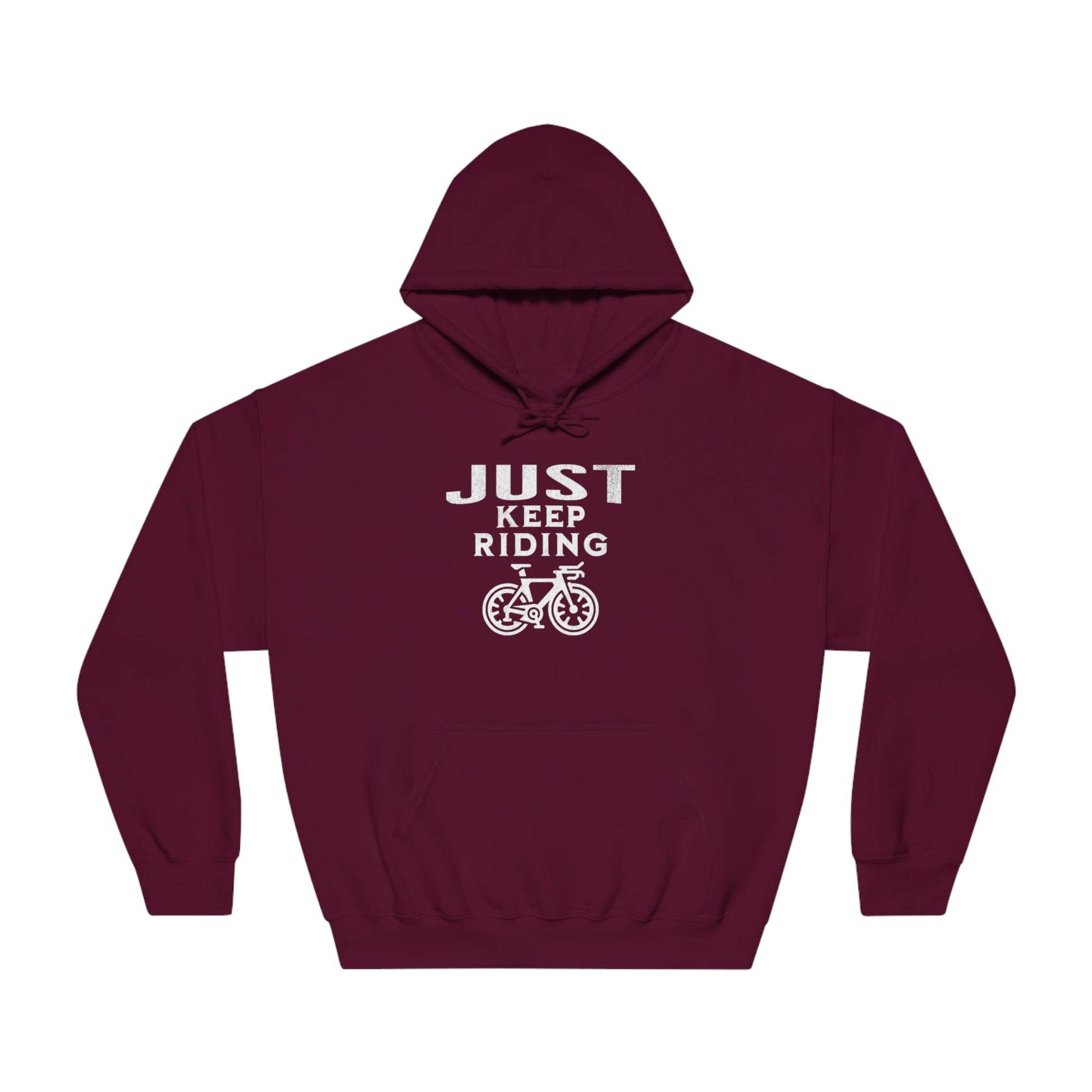 Cycling - Just Keep Moving (White print) Hoodie - Unisex - Forward Gear Athletics