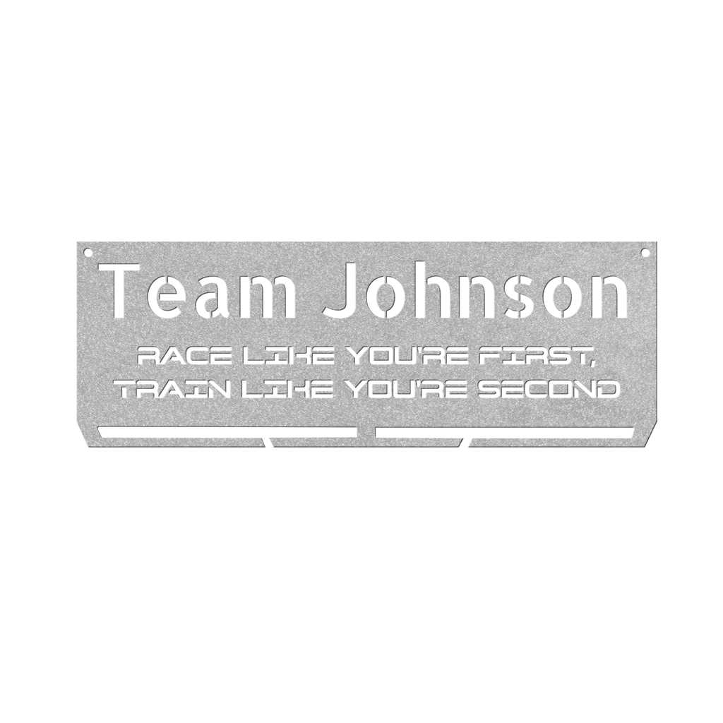 Custom Name - RUNNER Medal Hanger - Die-Cut Metal Sign