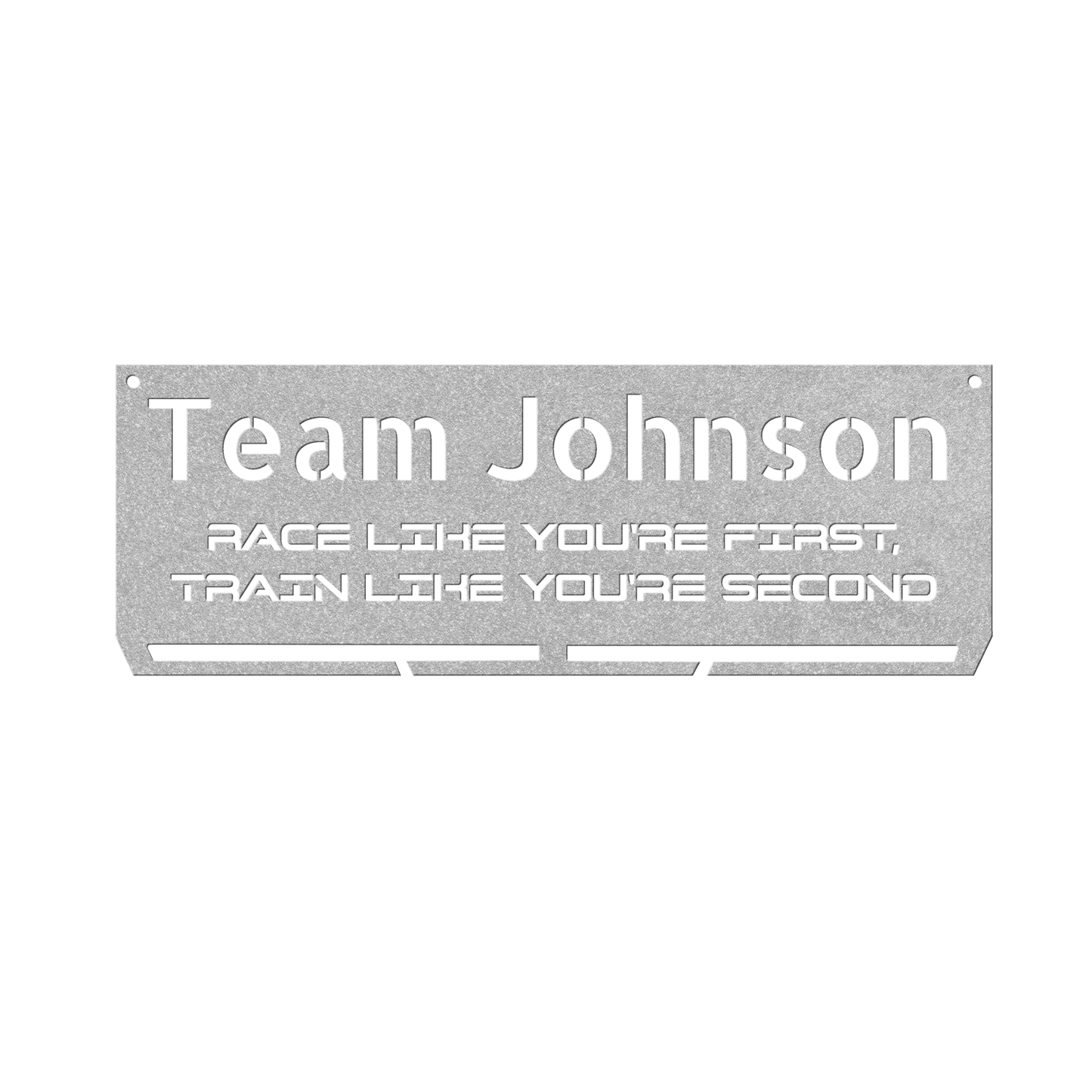 Custom Name - RUNNER Medal Hanger - Die-Cut Metal Sign