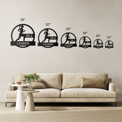 Customizable Female Runner - Metal Die-Cut Wall Art