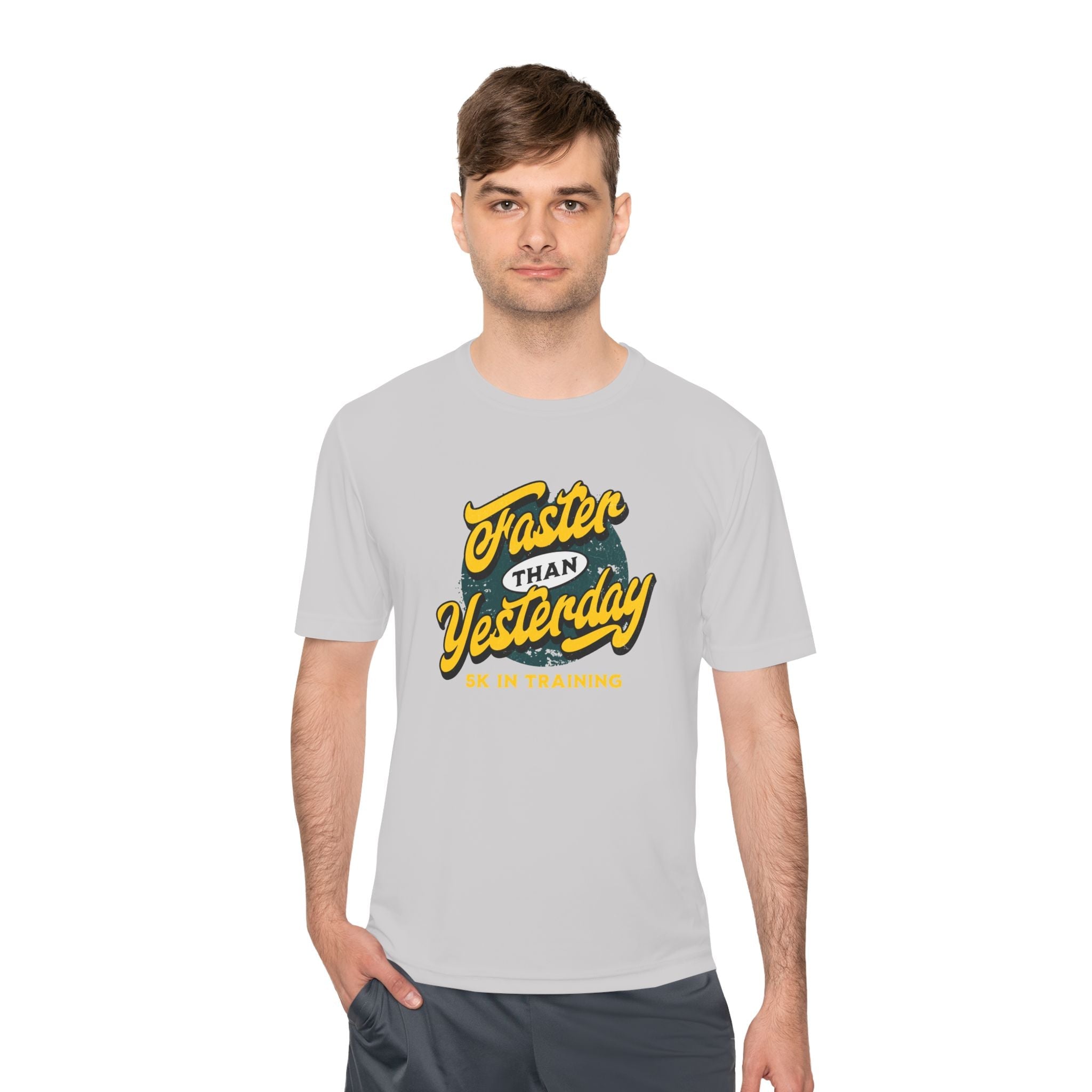 Faster Than Yesterday 5k In Training Moisture Wicking Tee - Unisex - Forward Gear Athletics