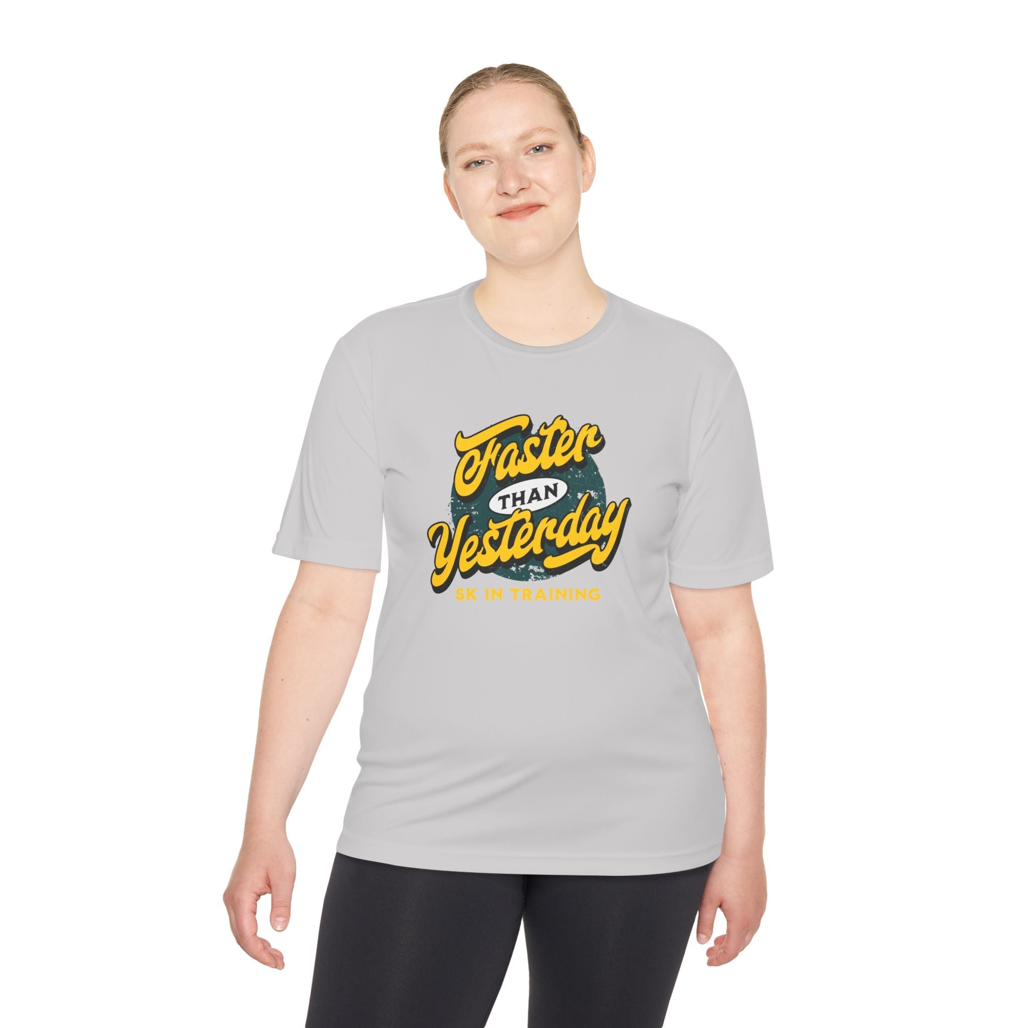 Faster Than Yesterday 5k In Training Moisture Wicking Tee - Unisex - Forward Gear Athletics