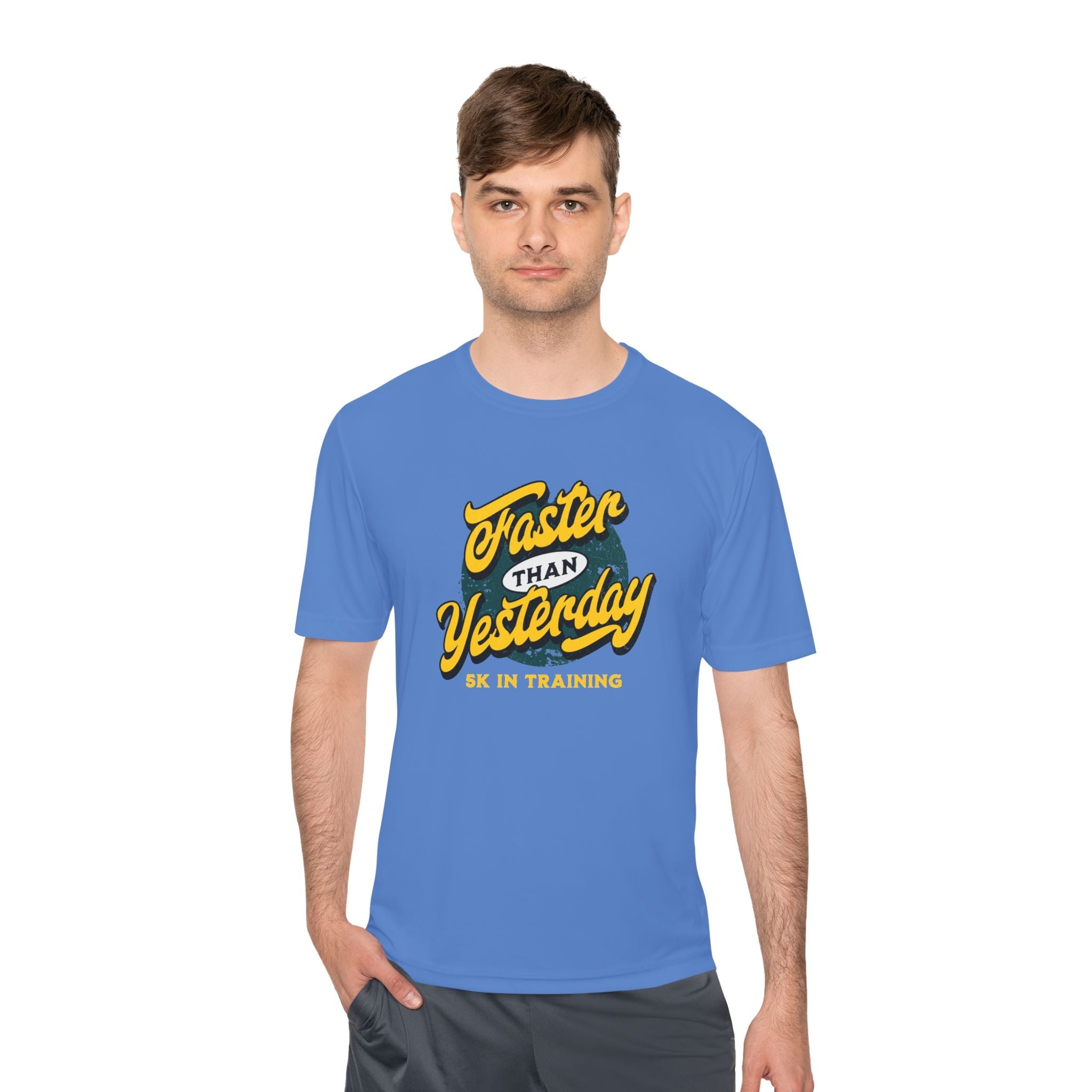 Faster Than Yesterday 5k In Training Moisture Wicking Tee - Unisex - Forward Gear Athletics