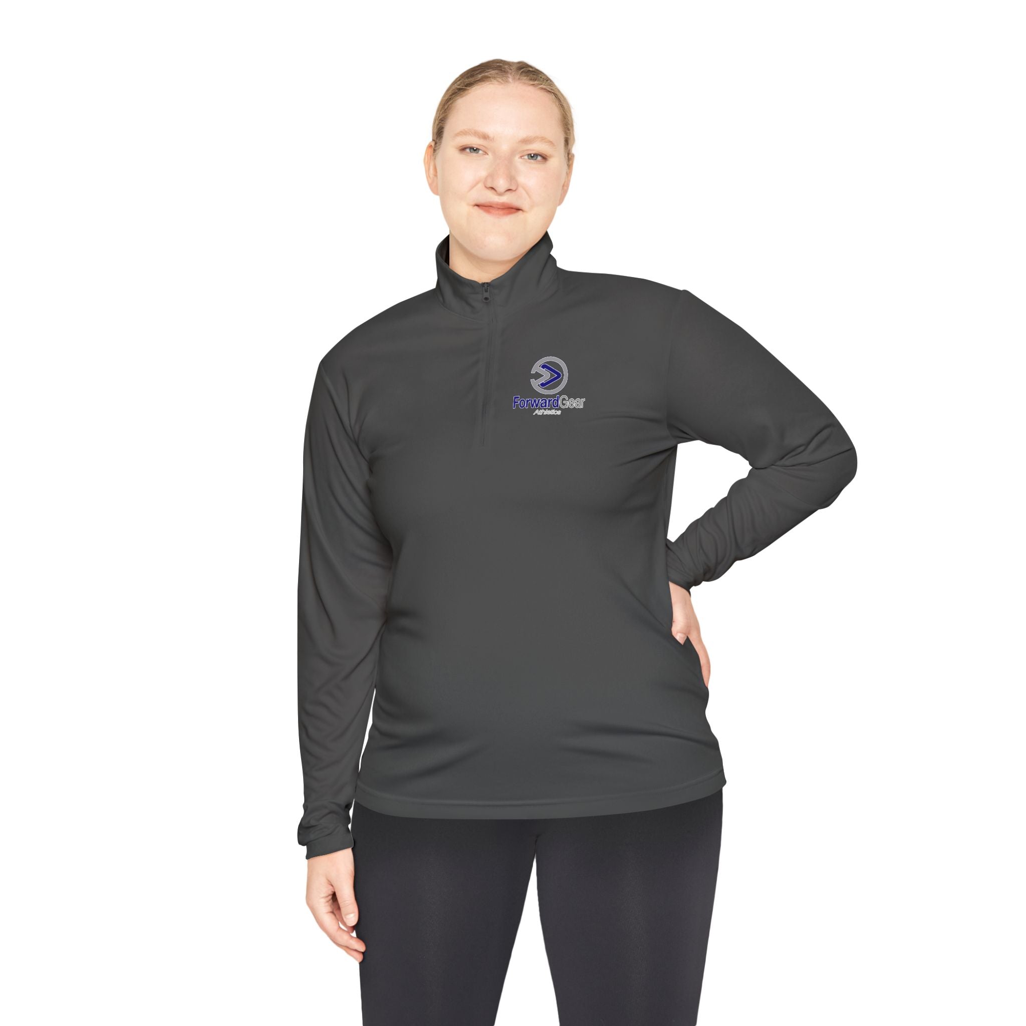 Forward Gear Athletics Branded Unisex Quarter - Zip Pullover - Grey - Forward Gear Athletics