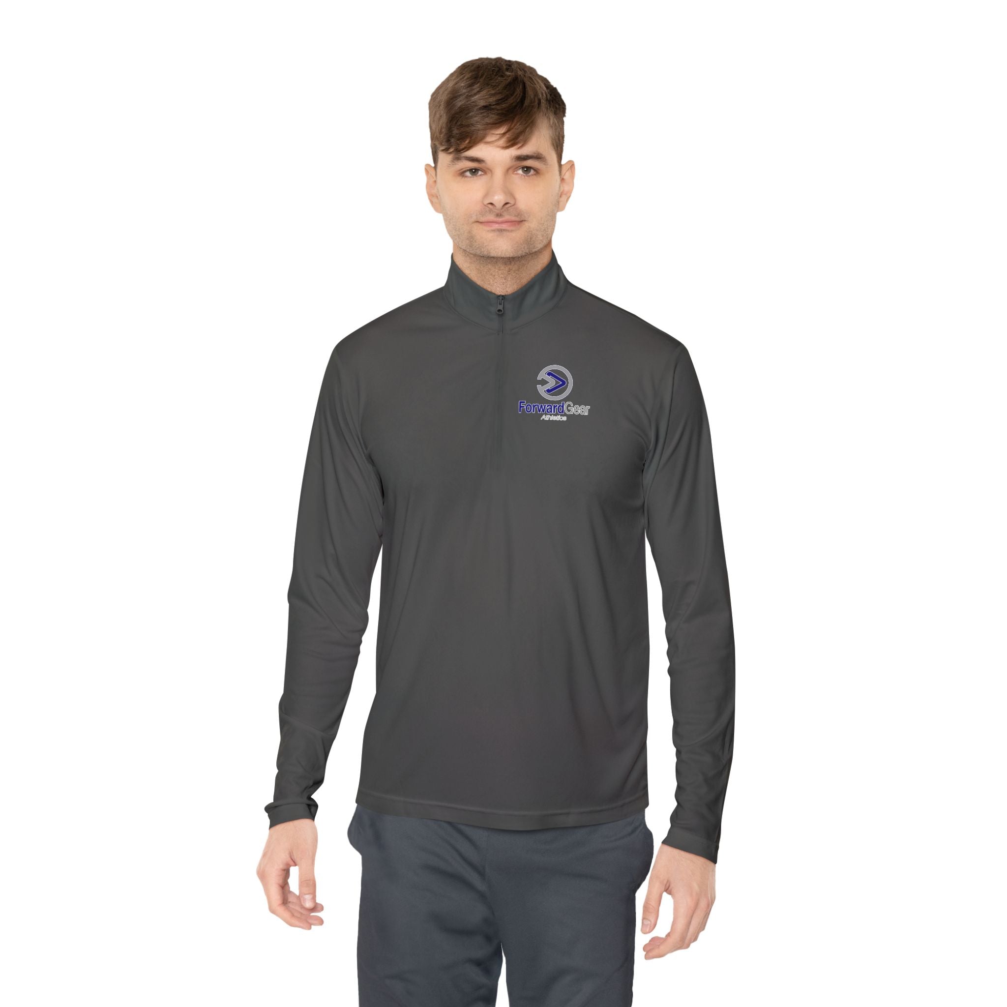 Forward Gear Athletics Branded Unisex Quarter - Zip Pullover - Grey - Forward Gear Athletics