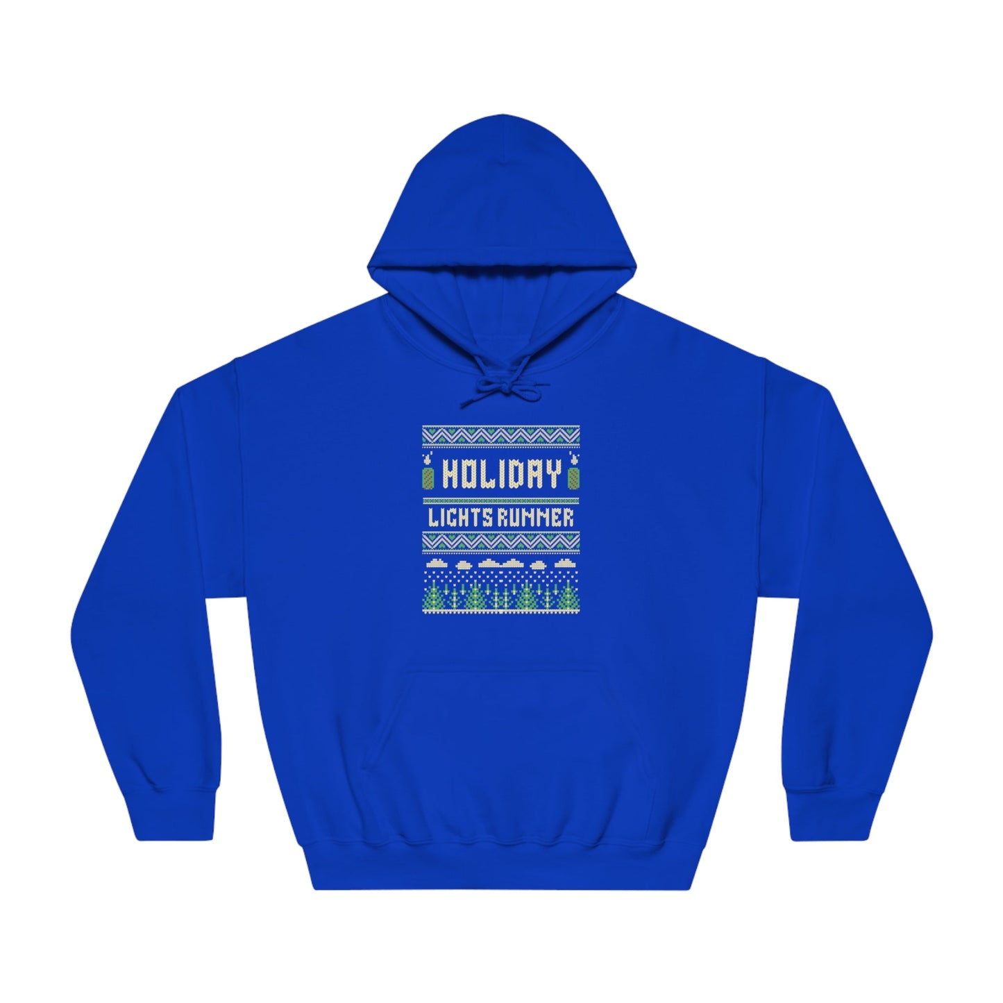 Holiday Lights Runner - Unisex DryBlend Hooded Sweatshirt - Forward Gear Athletics