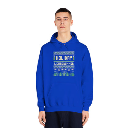 Holiday Lights Runner - Unisex DryBlend Hooded Sweatshirt - Forward Gear Athletics