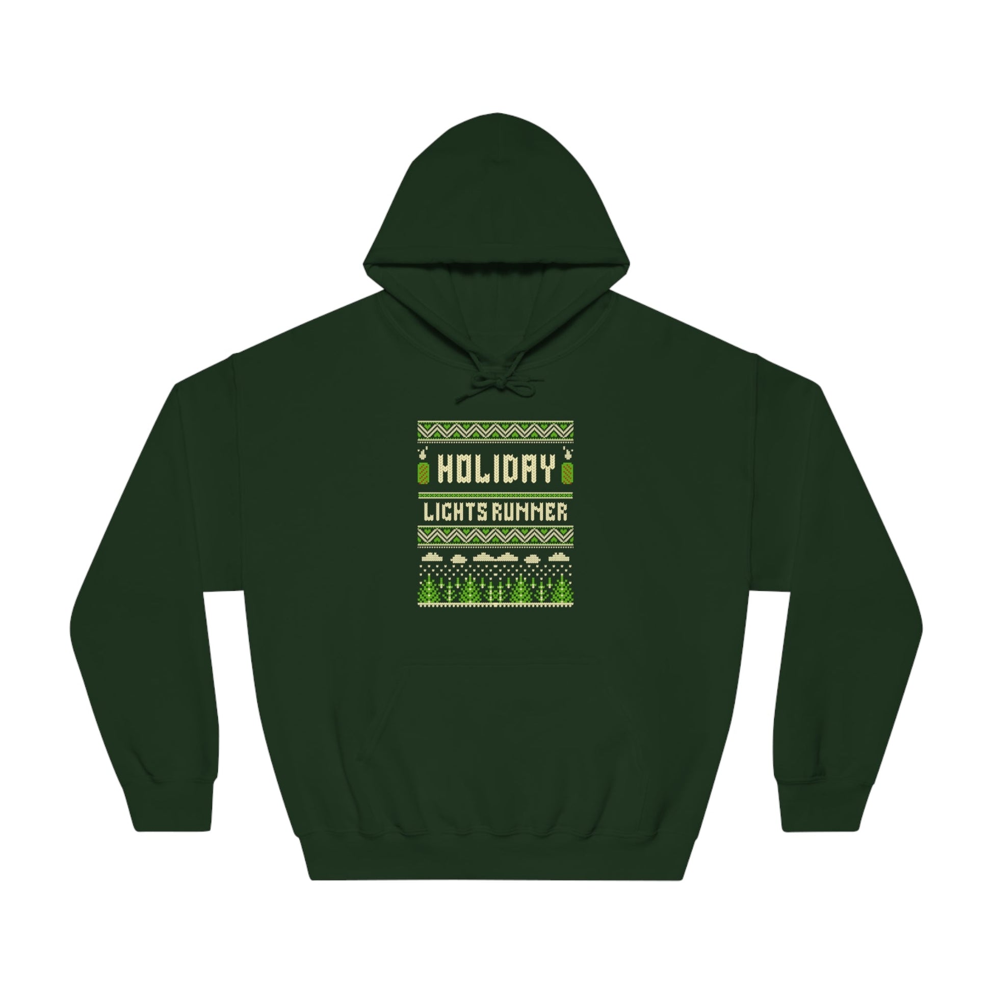 Holiday Lights Runner - Unisex DryBlend Hooded Sweatshirt - Forward Gear Athletics