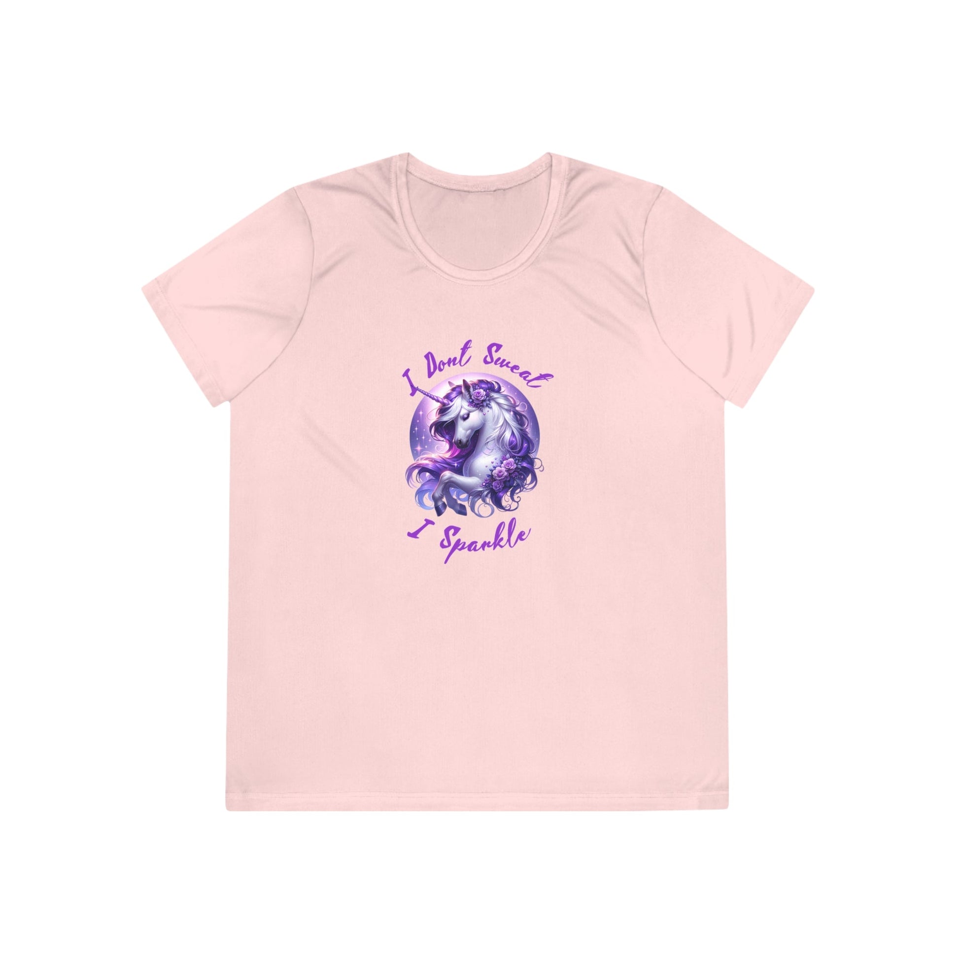 I Don't Sweat I Sparkle - Purple Unicorn - Ladies Competitor Tee - Forward Gear Athletics