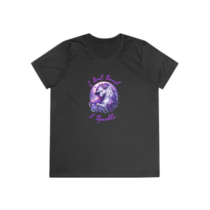 I Don't Sweat I Sparkle - Purple Unicorn - Ladies Competitor Tee - Forward Gear Athletics