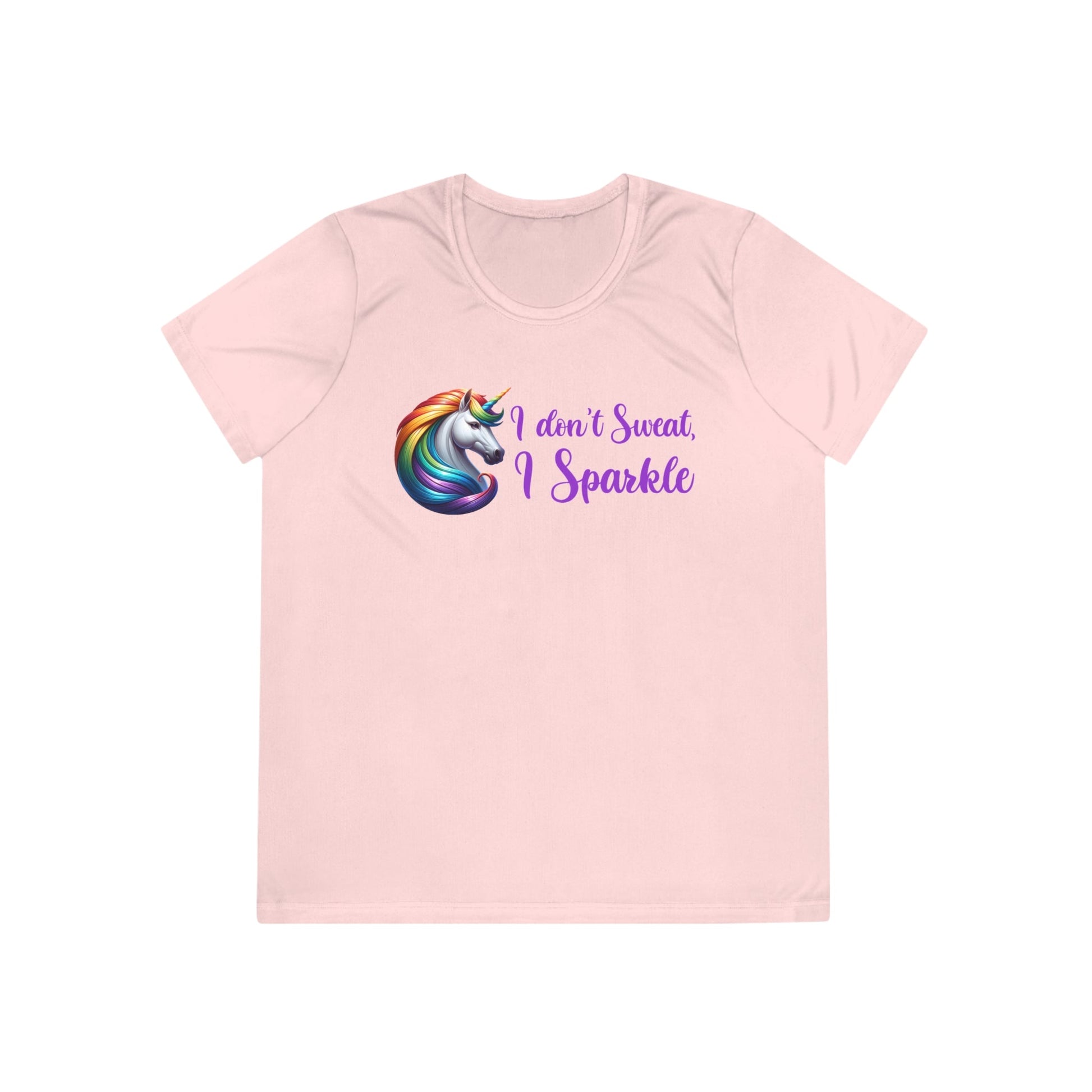 I Don't Sweat I Sparkle - Rainbow Unicorn - Ladies Competitor Tee - Forward Gear Athletics