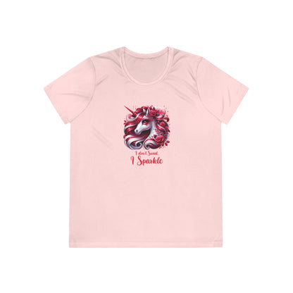 I Don't Sweat I Sparkle - Red Unicorn - Ladies Competitor Tee - Forward Gear Athletics
