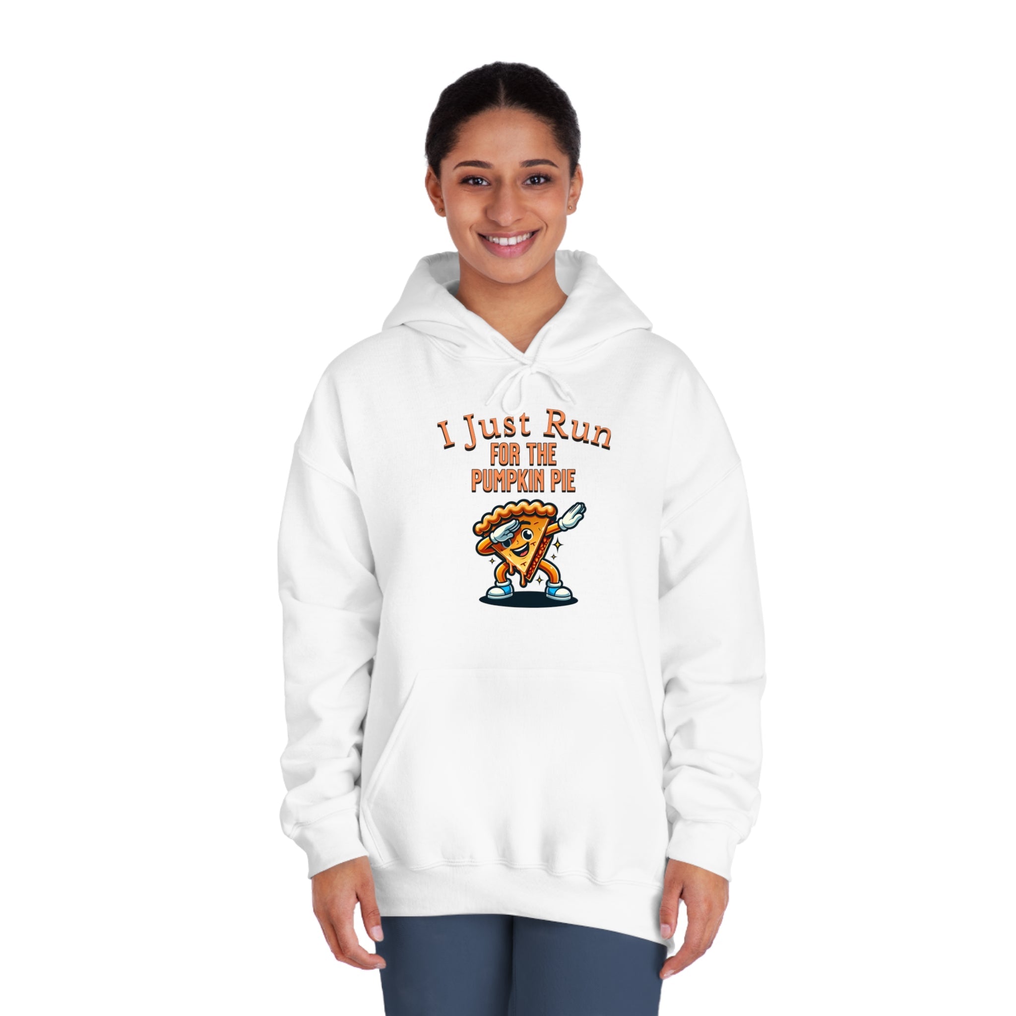 I Just Run for the Pumpkin Pie - Dabbing Pie - Unisex DryBlend® Hooded Sweatshirt - Forward Gear Athletics