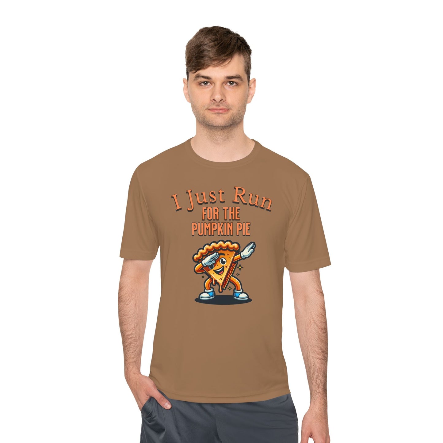 I Just Run for the Pumpkin Pie - Dabbing Pie - Unisex Moisture Wicking Tee - Forward Gear Athletics