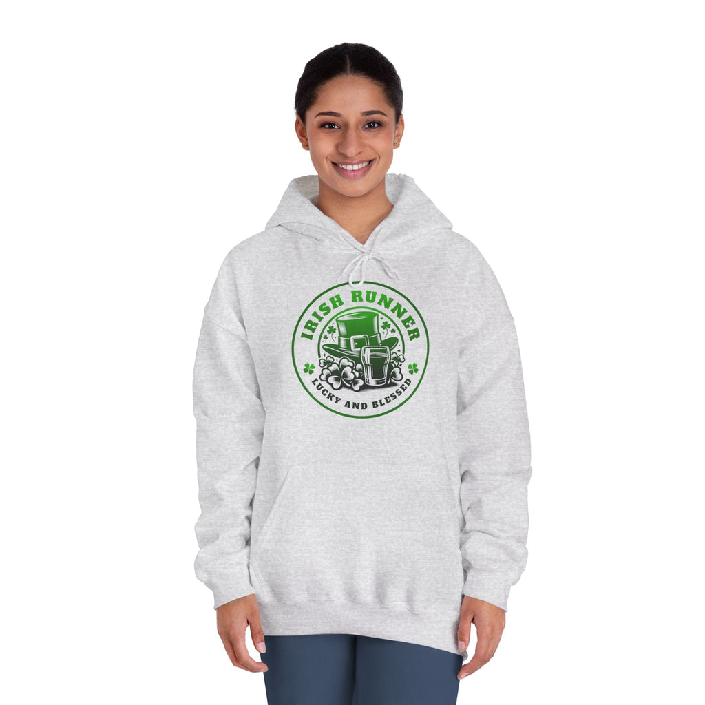 Irish Runner Lucky and Blessed - Unisex DryBlend Hooded Sweatshirt - Forward Gear Athletics