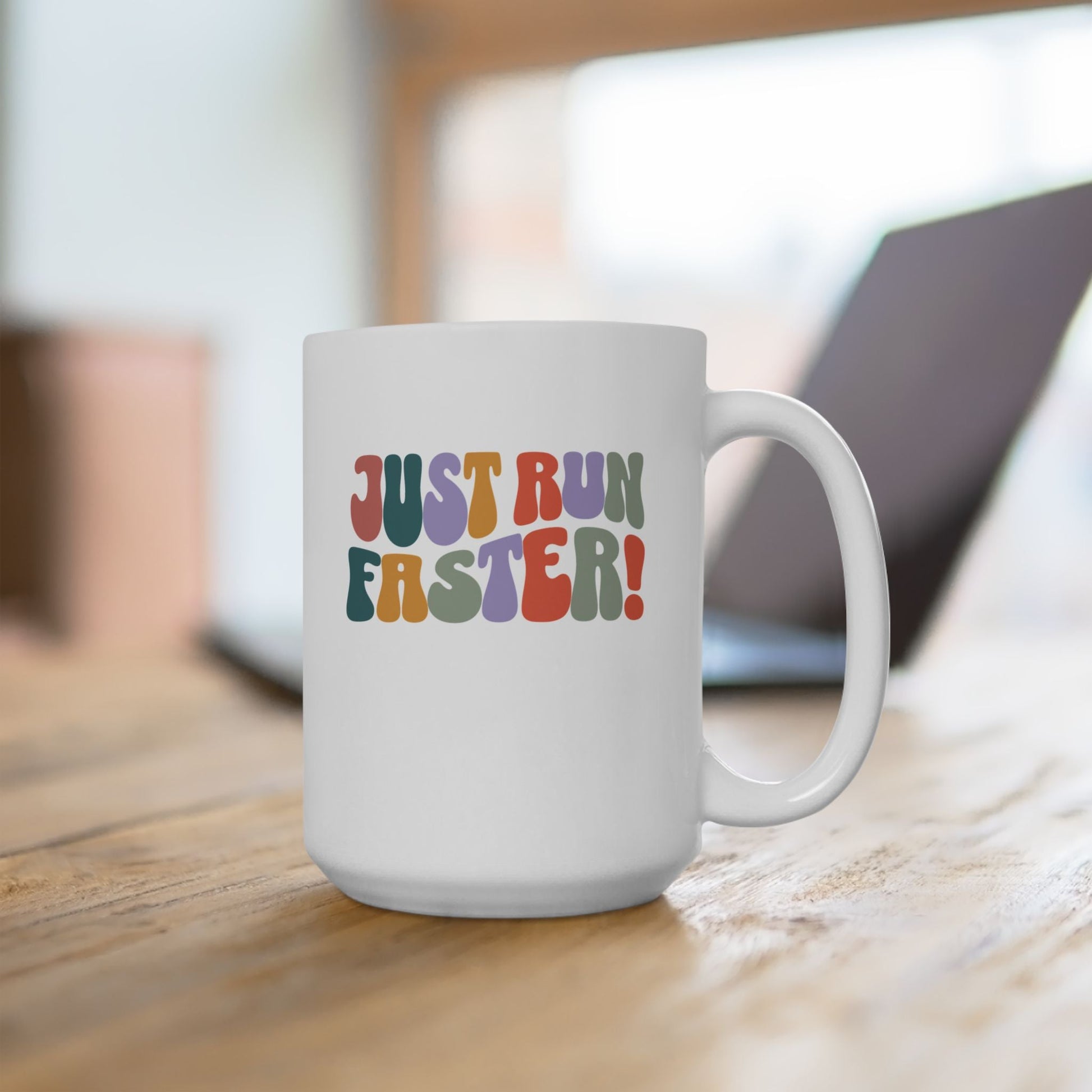 Just Run Faster - Retro - Ceramic Mug 15oz - Forward Gear Athletics