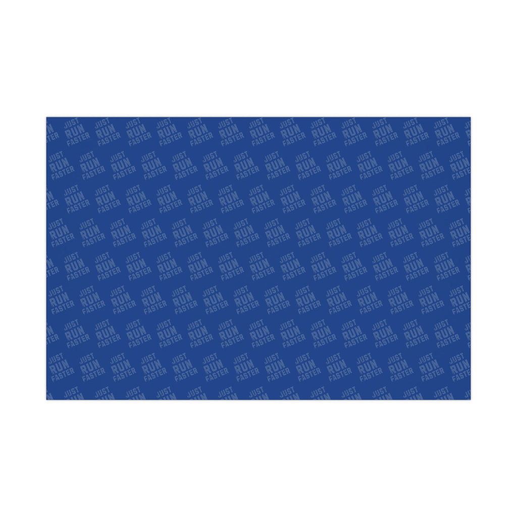 Just Run Faster - Running Themed Gift Wrapping Paper - Blue on Blue - Forward Gear Athletics