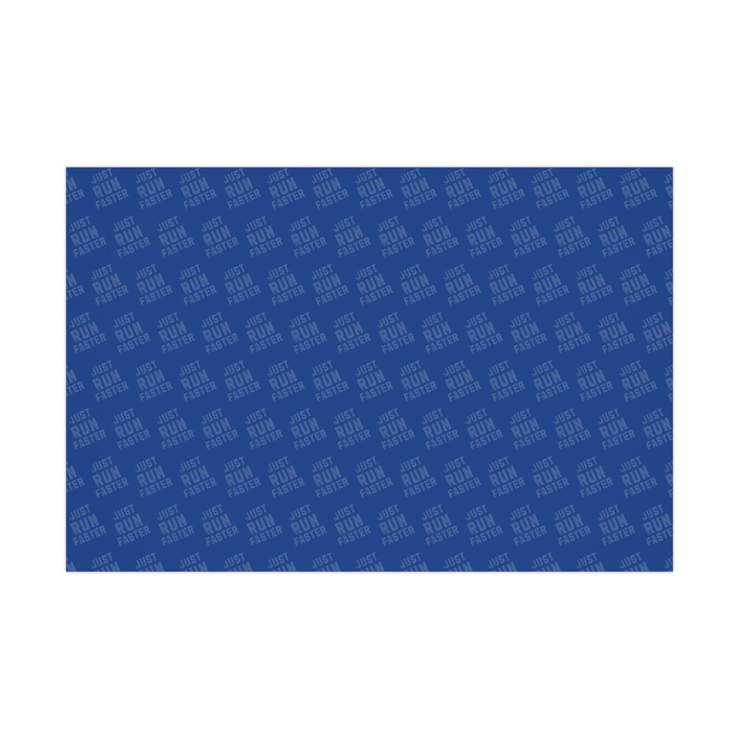 Just Run Faster - Running Themed Gift Wrapping Paper - Blue on Blue - Forward Gear Athletics