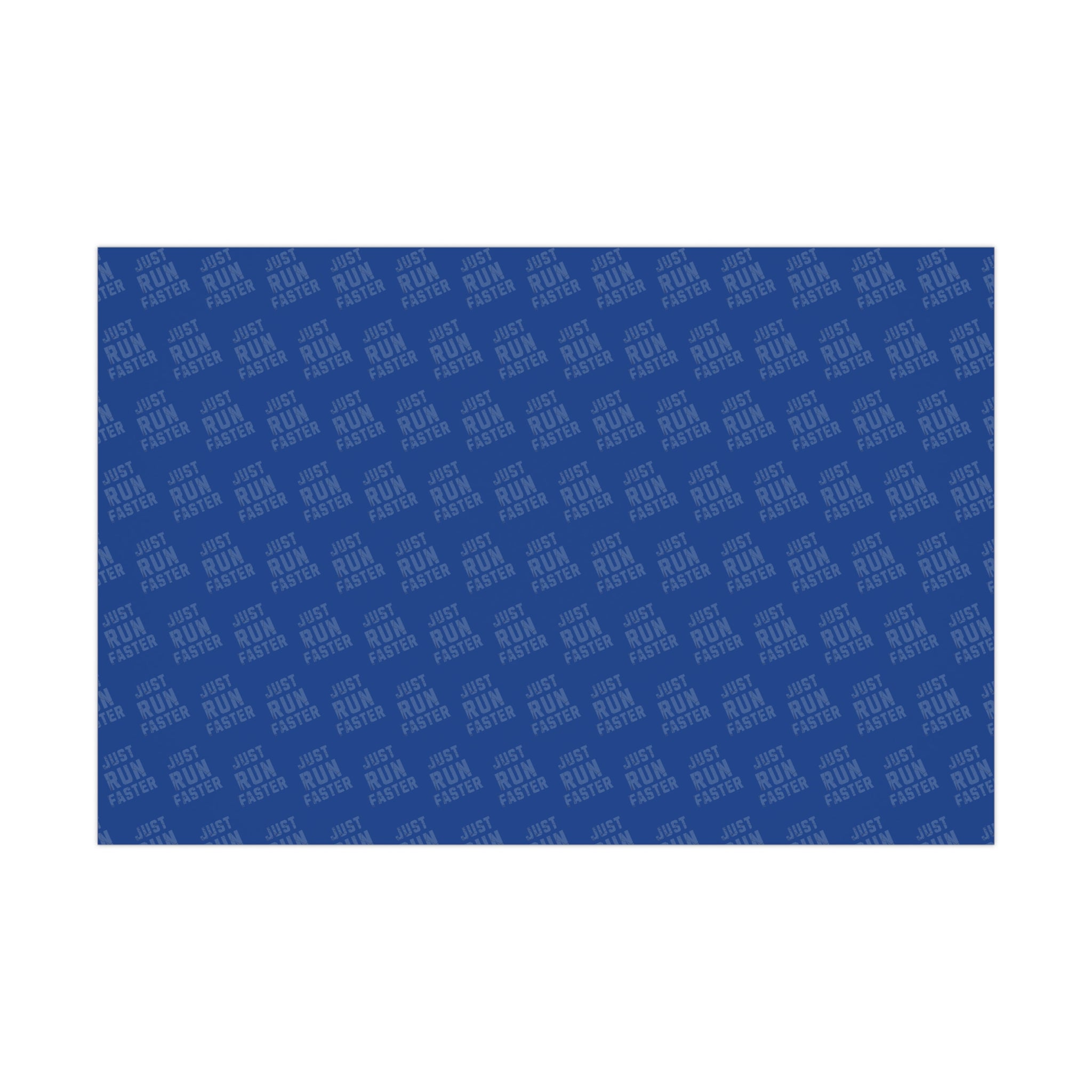 Just Run Faster - Running Themed Gift Wrapping Paper - Blue on Blue - Forward Gear Athletics