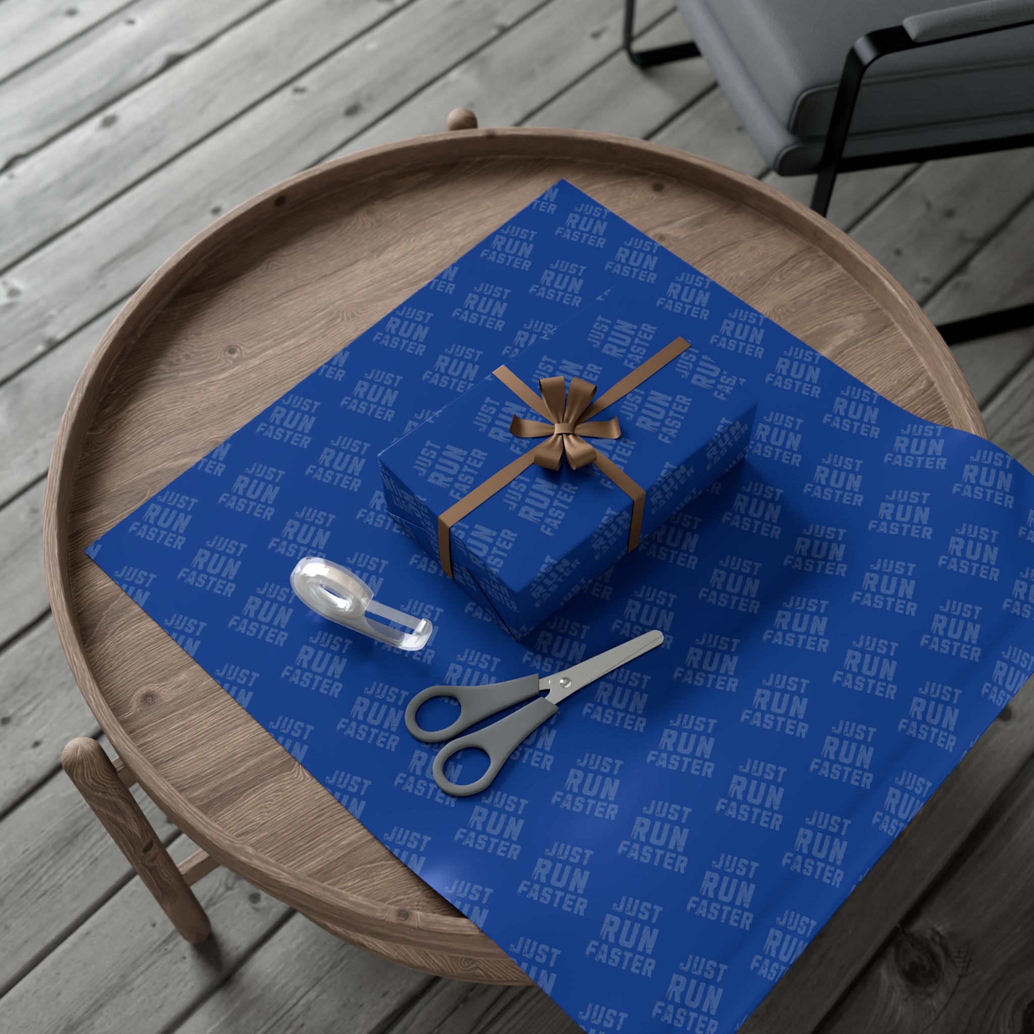 fas fa-gear Just Run Faster - Running Themed Gift Wrapping Paper