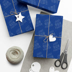 Just Run Faster - Running Themed Gift Wrapping Paper - Blue on Blue - Forward Gear Athletics